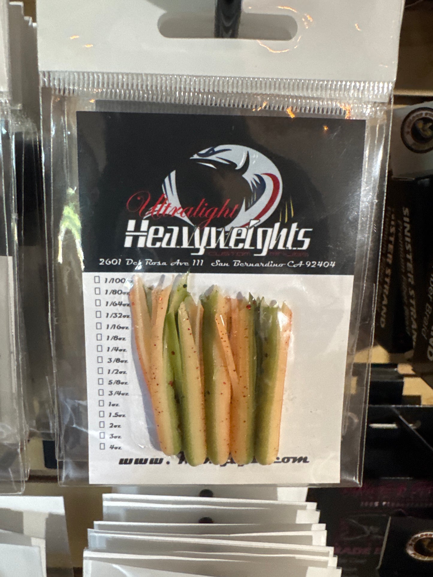 Ulhw Green/orange red flake mini jigs