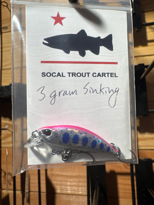3g 1.5” Pink trout mini crank bait sinking