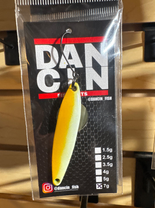 Dancin Spoons 7g yellow/white chartreuse