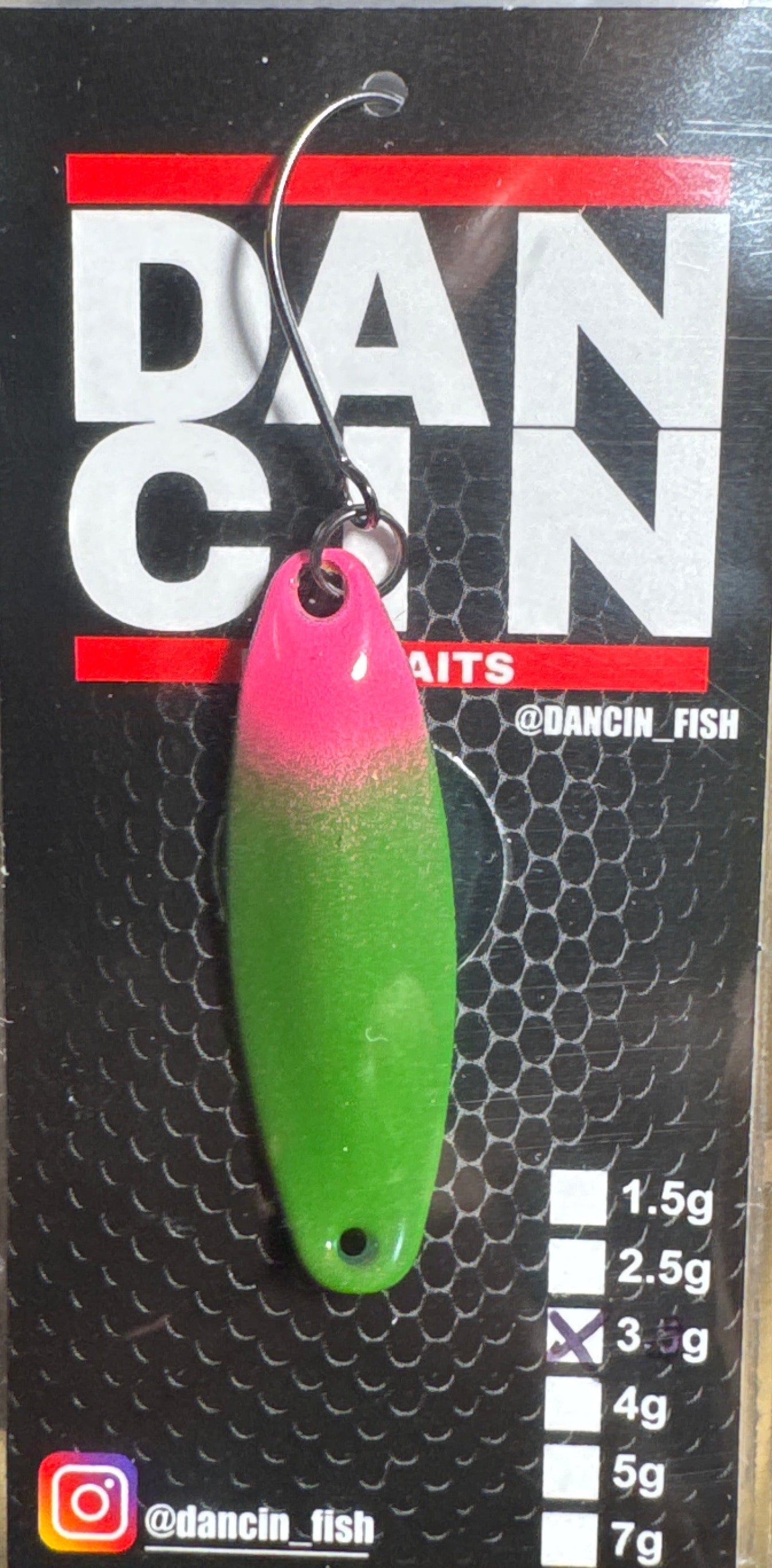Dancin Spoon Green/Pink Green on back 3 gram