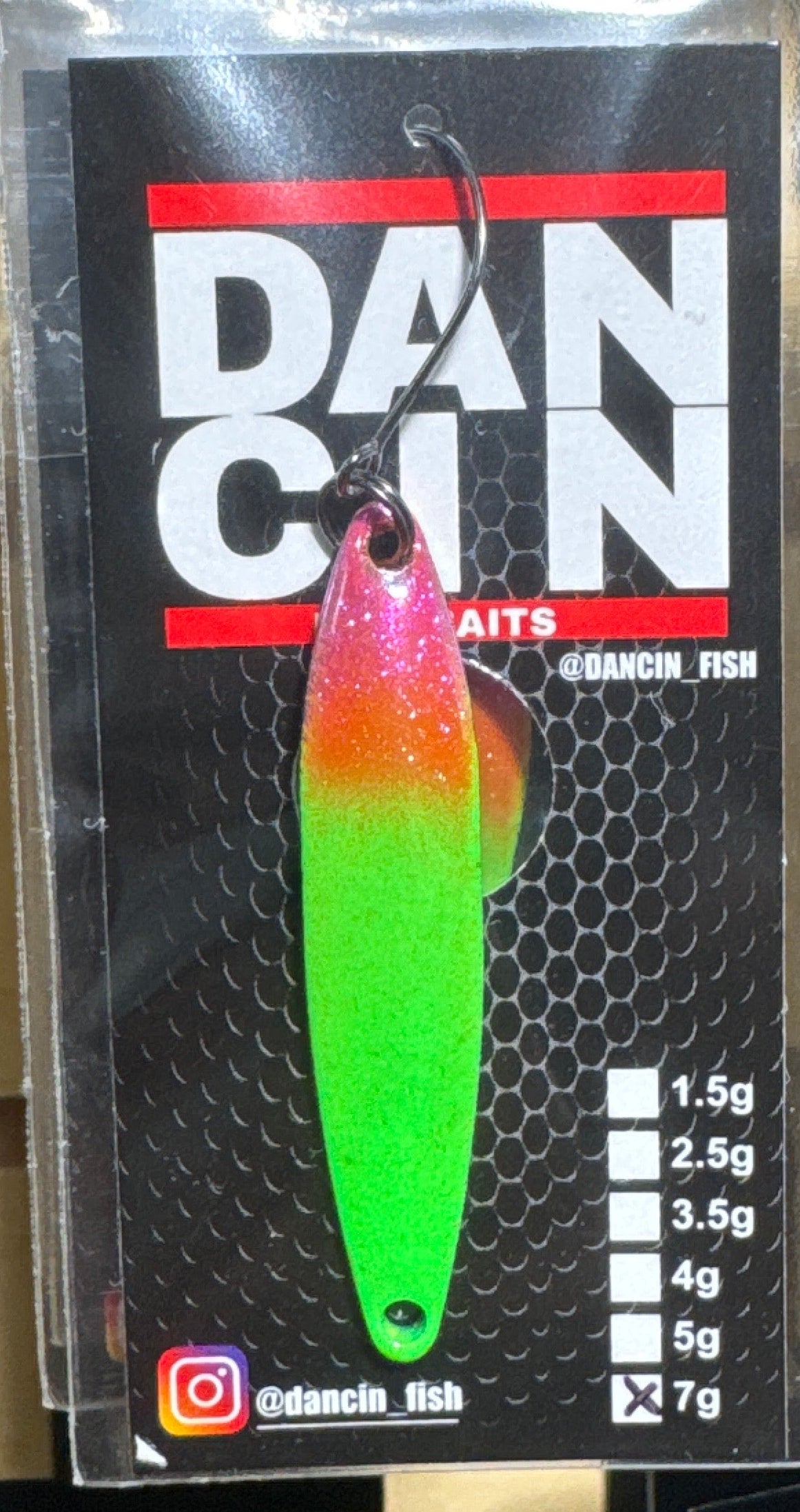 Dancin Spoons Bright Green/ Orange Pink Flake  Neon Green