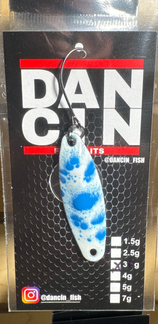 Dancin Spoon white/Blue light Blue/Purple flake on back 3 gram