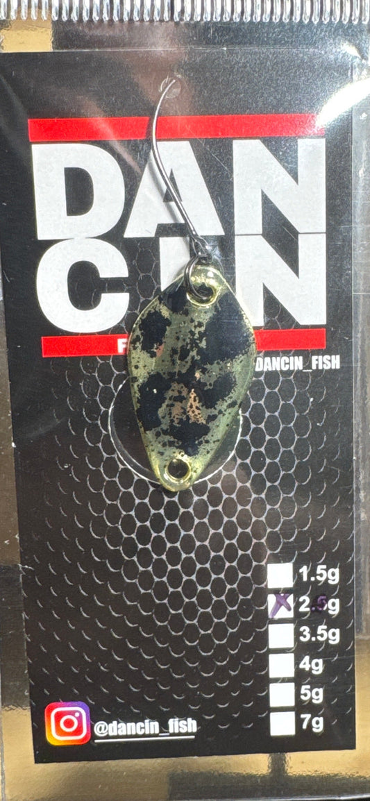 Dancin Spoon Gold/Black Noen Green splatter on back 2 gram