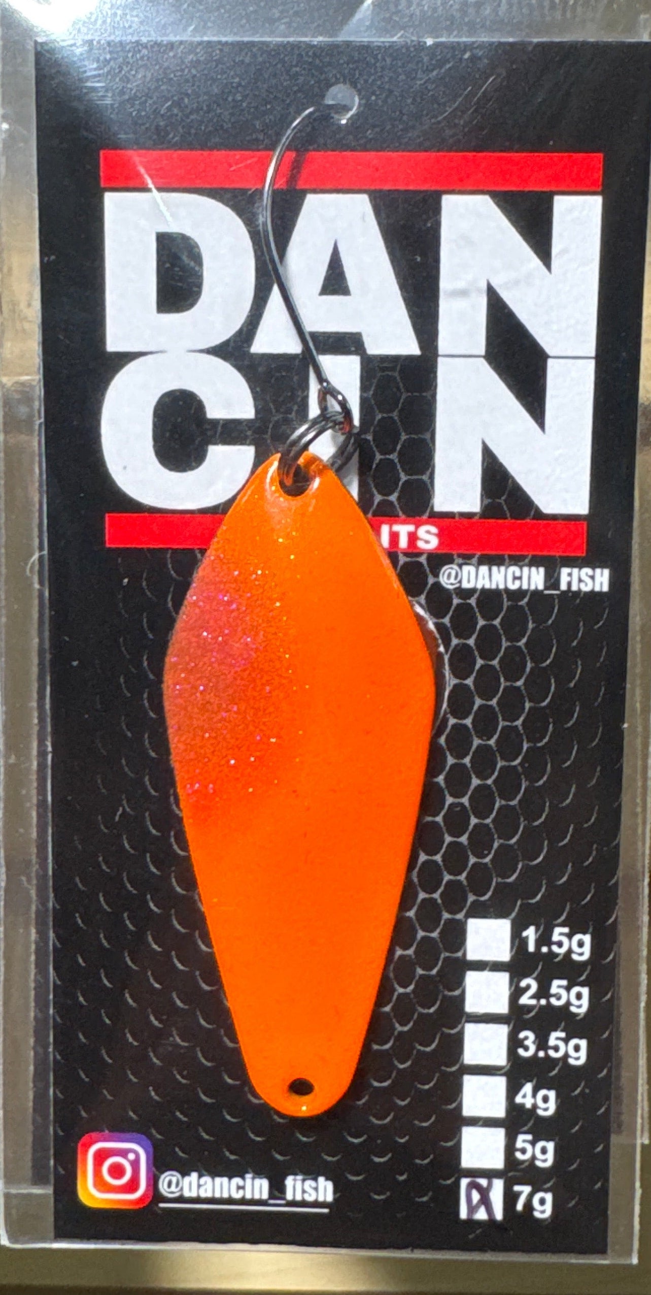 Dancin Spoon Orange/Purple Flake with Flake on Back 7 gram